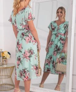 Jolie Moi Bethany Green Mesh Midi Dress -Jolie Moi Sales unnamed file 1001 scaled