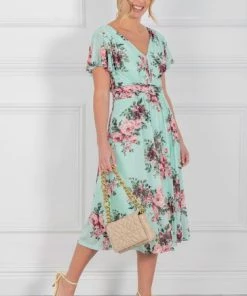 Jolie Moi Bethany Green Mesh Midi Dress -Jolie Moi Sales unnamed file 1003