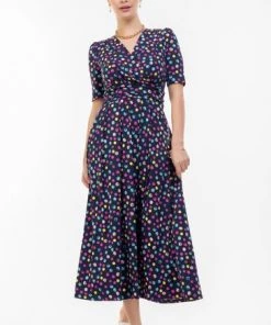 Jolie Moi Blue Oakley Wrap Maxi Dress -Jolie Moi Sales unnamed file 1009