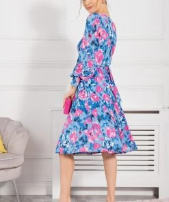 Jolie Moi Blue Gabriel Twist Waist Midi Dress -Jolie Moi Sales unnamed file 102 scaled