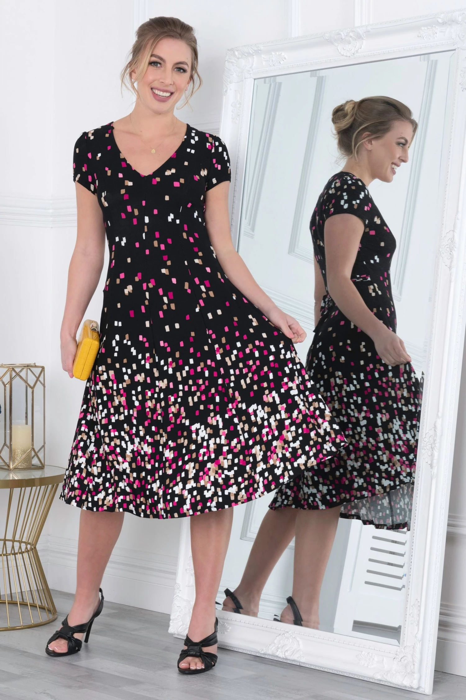 Jolie Moi Sasha Black Fit And Flare Midi Dress 3 Jolie Moi Sasha Black Fit And Flare Midi Dress