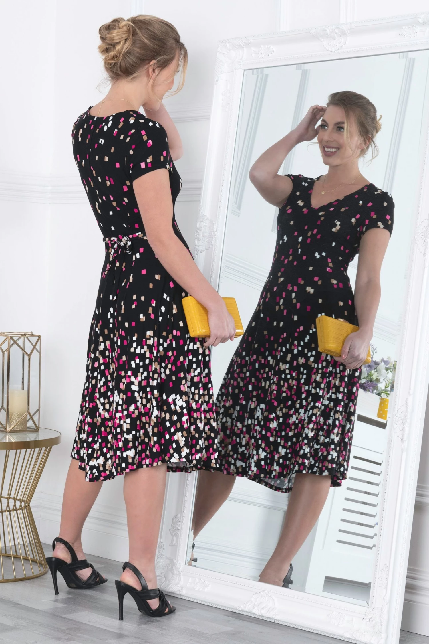 Jolie Moi Sasha Black Fit And Flare Midi Dress 8 Jolie Moi Sasha Black Fit And Flare Midi Dress - Image 6