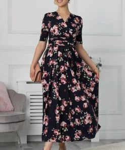 Jolie Moi Blue Kiera Wrap Front Maxi Dress -Jolie Moi Sales unnamed file 1044 scaled