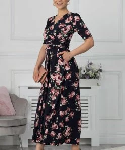 Jolie Moi Blue Kiera Wrap Front Maxi Dress -Jolie Moi Sales unnamed file 1045 scaled