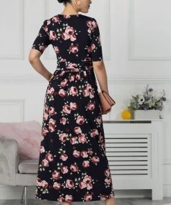 Jolie Moi Blue Kiera Wrap Front Maxi Dress -Jolie Moi Sales unnamed file 1046 scaled