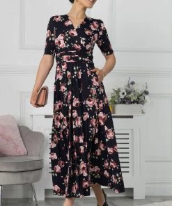 Jolie Moi Blue Kiera Wrap Front Maxi Dress -Jolie Moi Sales unnamed file 1047 scaled