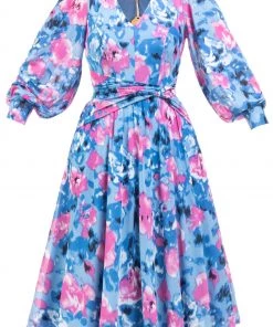 Jolie Moi Blue Gabriel Twist Waist Midi Dress -Jolie Moi Sales unnamed file 105 scaled