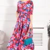Jolie Moi Red Dorothy Abstract Print Maxi Dress