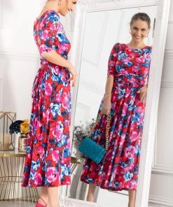 Jolie Moi Red Dorothy Abstract Print Maxi Dress -Jolie Moi Sales unnamed file 1077 scaled