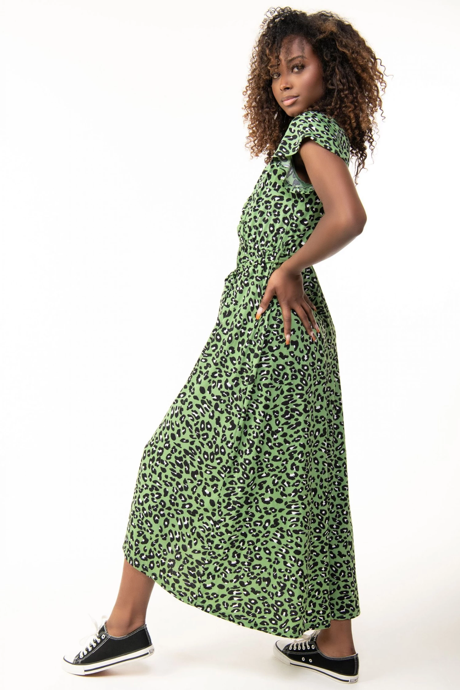 Jolie Moi Lola Green Wrap Dip Hem Maxi Dress 5 Jolie Moi Lola Green Wrap Dip Hem Maxi Dress - Image 3