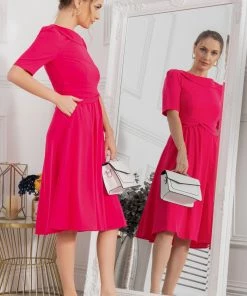 Jolie Moi Pink Sharon Collar Midi Dress -Jolie Moi Sales unnamed file 1096 scaled