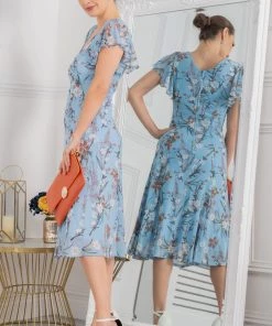 Jolie Moi Blue Colette Fit And Flare Mesh Dress -Jolie Moi Sales unnamed file 110 scaled