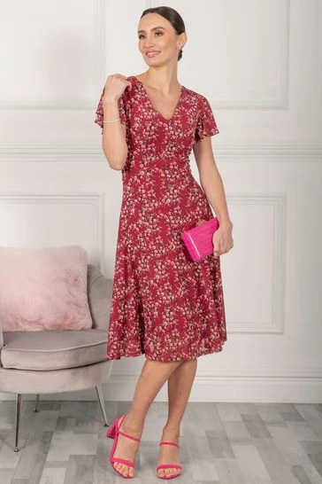 Jolie Moi Purple Grace Mesh Midi Dress 9 Jolie Moi Purple Grace Mesh Midi Dress - Image 7