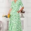 Jolie Moi Green Freya Floral Print Maxi Dress