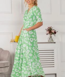 Jolie Moi Green Freya Floral Print Maxi Dress -Jolie Moi Sales unnamed file 1110 scaled