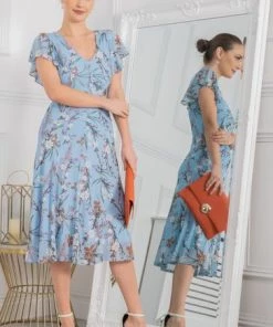 Jolie Moi Blue Colette Fit And Flare Mesh Dress -Jolie Moi Sales unnamed file 113