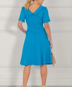 Jolie Moi Blue Sophia Button Collar Dress -Jolie Moi Sales unnamed file 1132 scaled