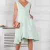 Jolie Moi Green Eliza Frill Hem Dress -Jolie Moi Sales unnamed file 1135