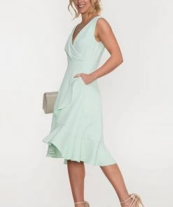 Jolie Moi Green Eliza Frill Hem Dress -Jolie Moi Sales unnamed file 1137 scaled