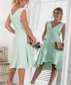Jolie Moi Green Eliza Frill Hem Dress -Jolie Moi Sales unnamed file 1140 scaled