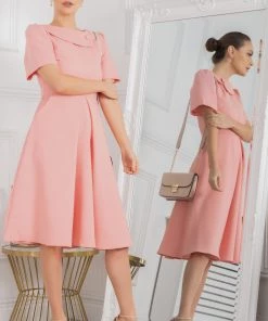 Jolie Moi Valery Pink Button Collar Dress -Jolie Moi Sales unnamed file 116 scaled