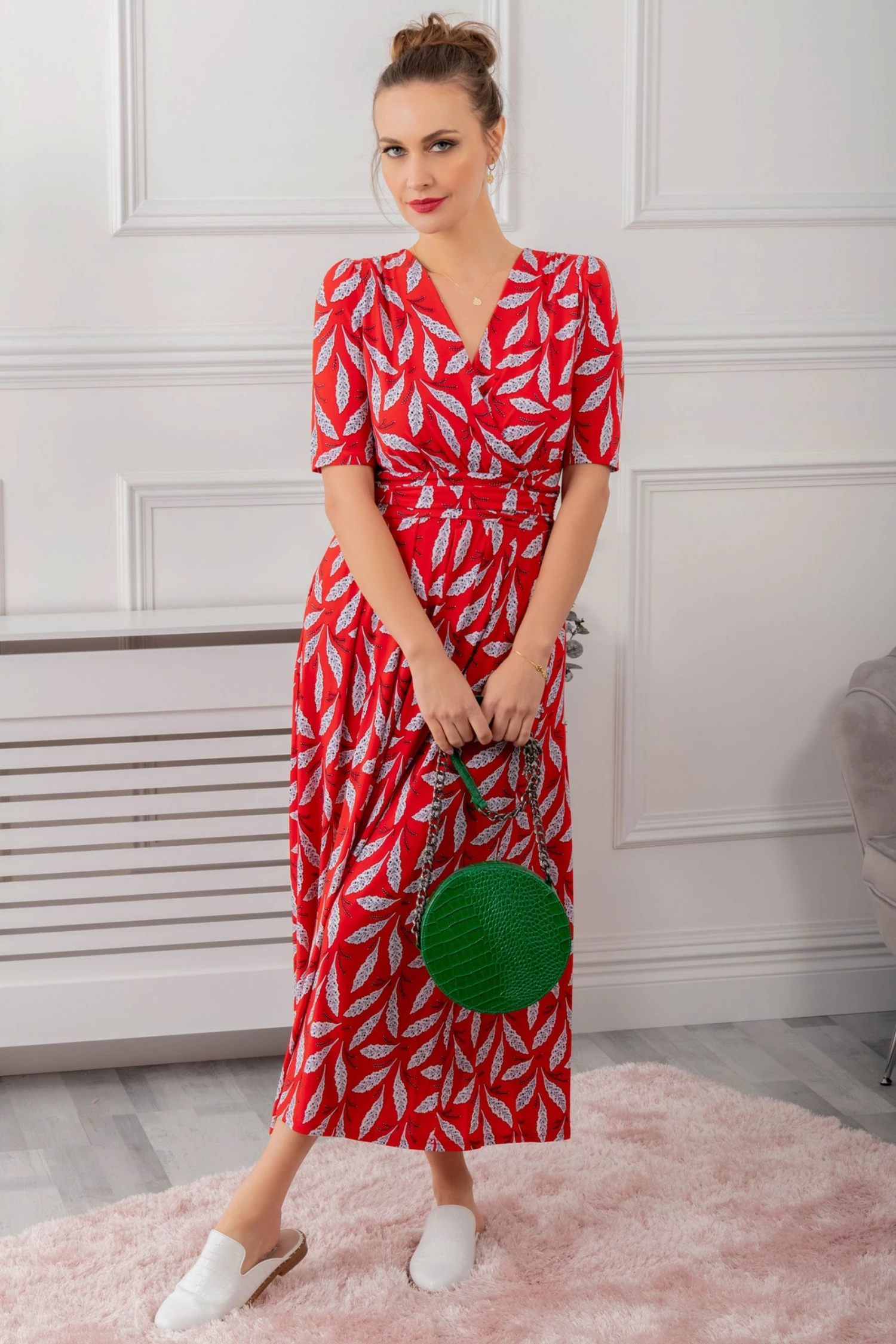 Jolie Moi Red Print Jersey Maxi Dress 3 Jolie Moi Red Print Jersey Maxi Dress