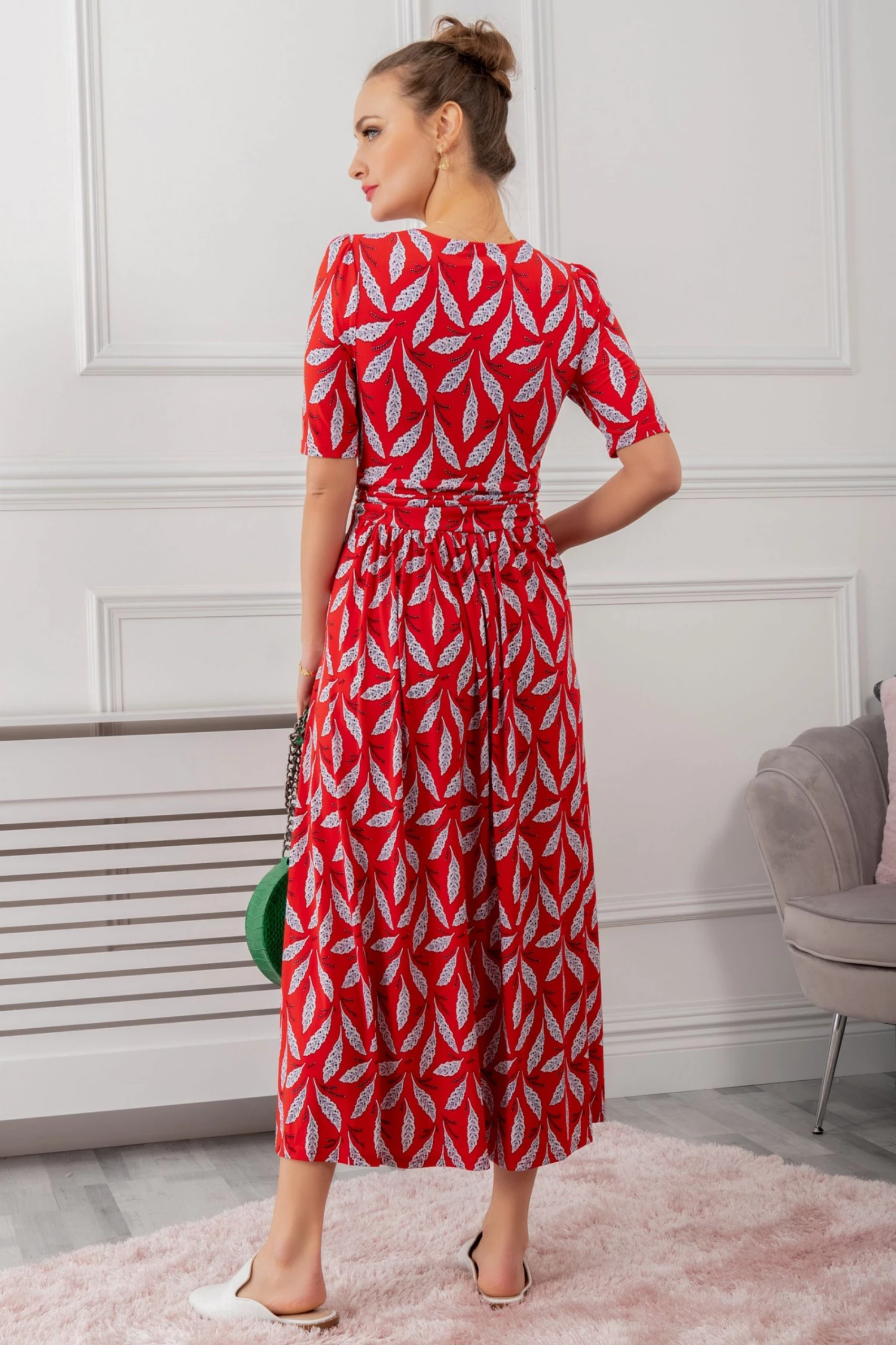 Jolie Moi Red Print Jersey Maxi Dress 4 Jolie Moi Red Print Jersey Maxi Dress - Image 2