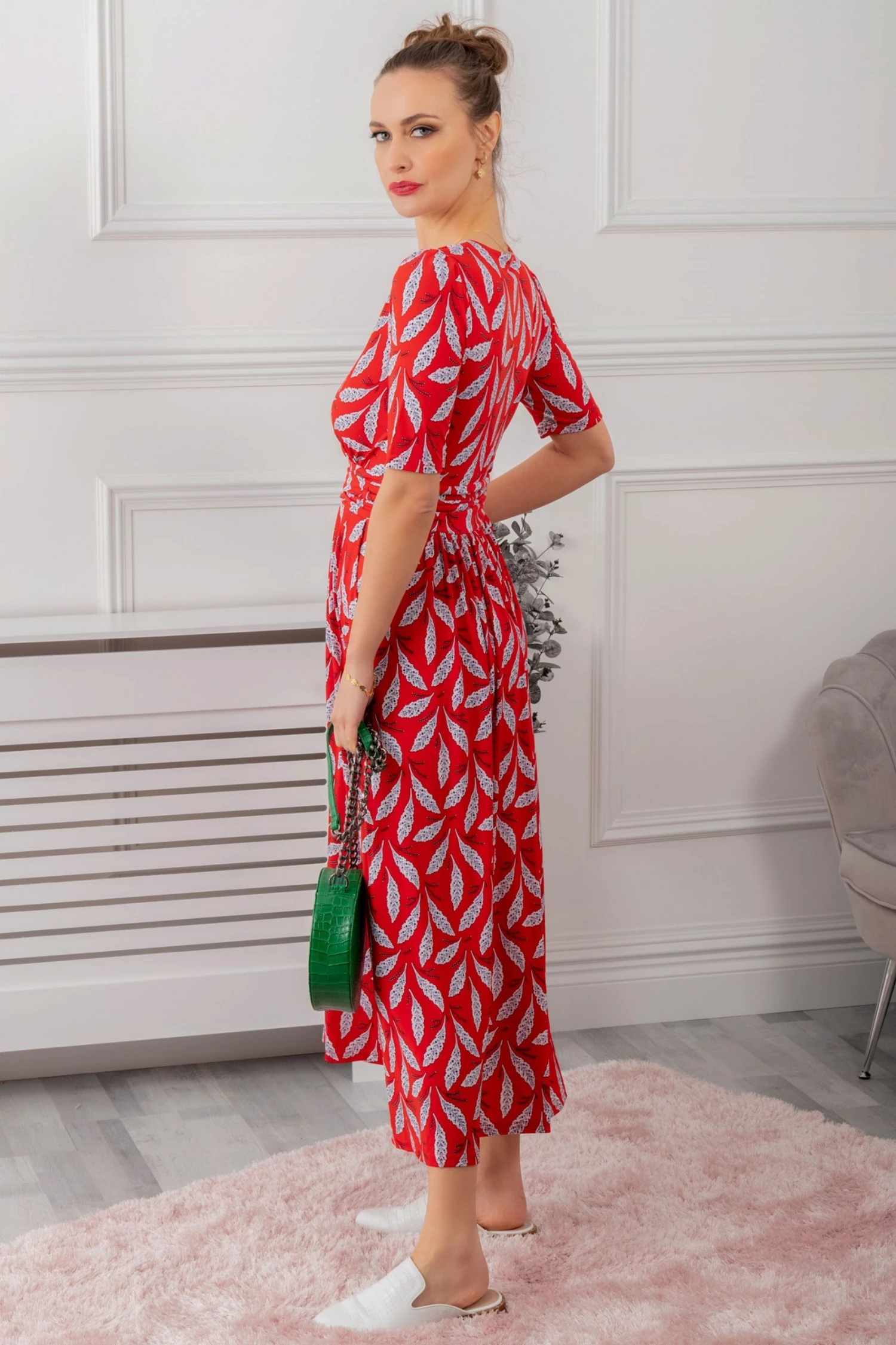 Jolie Moi Red Print Jersey Maxi Dress 5 Jolie Moi Red Print Jersey Maxi Dress - Image 3