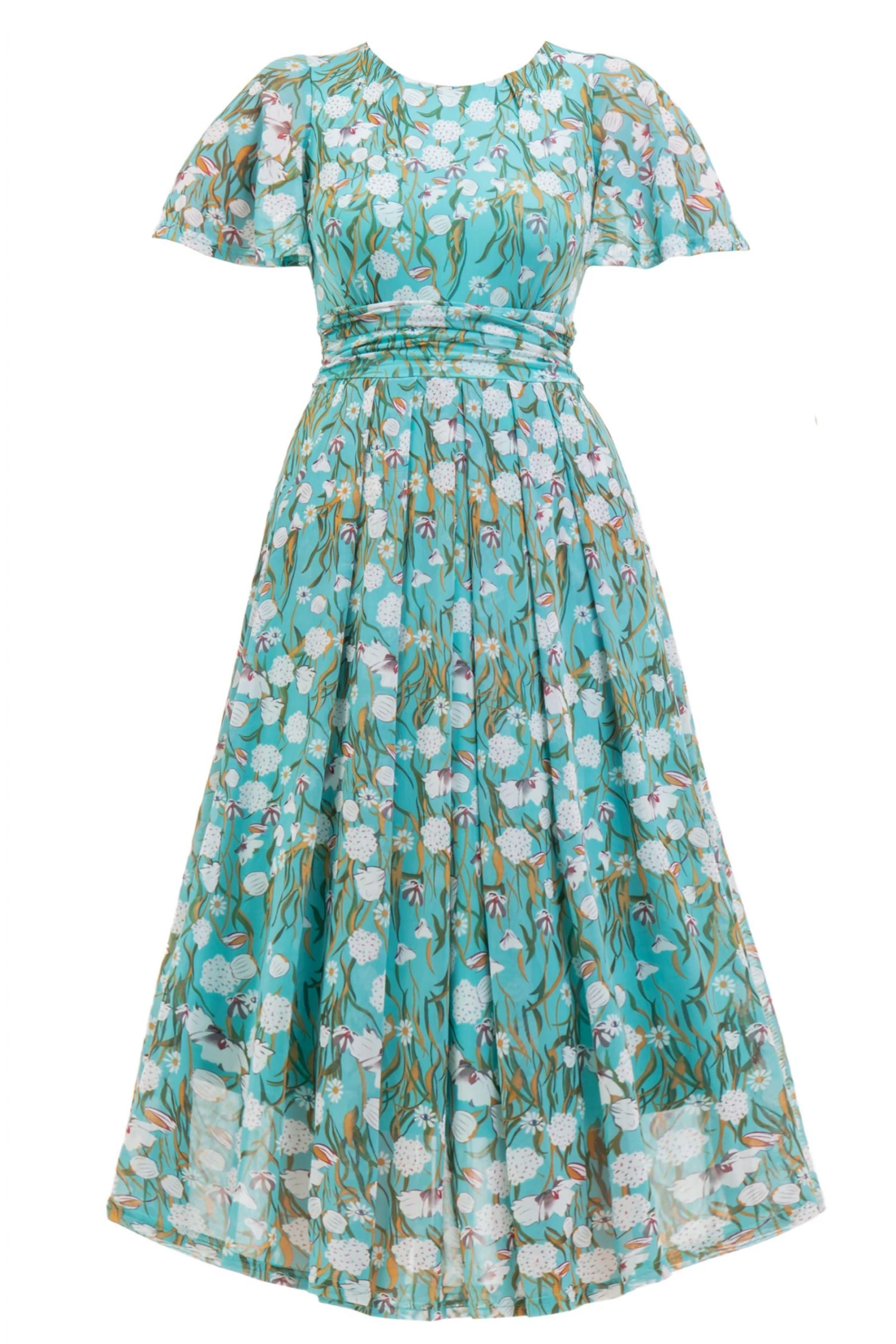 Jolie Moi Green Gianna Print Mesh Maxi Dress 8 Jolie Moi Green Gianna Print Mesh Maxi Dress - Image 6