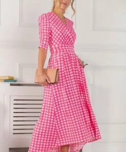 Jolie Moi Pink Elenora Ruched Sleeve Maxi Dress -Jolie Moi Sales unnamed file 1225