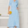 Jolie Moi Blue Elenora Ruched Sleeve Maxi Dress -Jolie Moi Sales unnamed file 1226