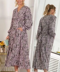 Jolie Moi Pink Allyn Long Sleeved Maxi Dress -Jolie Moi Sales unnamed file 124 scaled