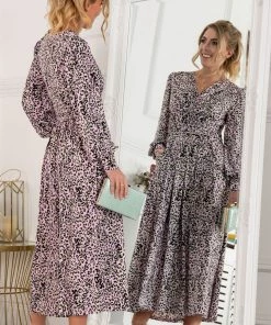 Jolie Moi Pink Allyn Long Sleeved Maxi Dress -Jolie Moi Sales unnamed file 125 scaled