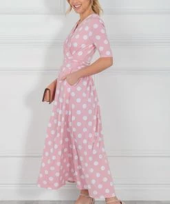Jolie Moi Pink Odelia Wrap Front Maxi Dress -Jolie Moi Sales unnamed file 1250 scaled