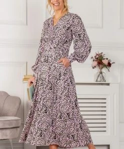 Jolie Moi Pink Allyn Long Sleeved Maxi Dress -Jolie Moi Sales unnamed file 126