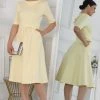 Jolie Moi Yellow Maayan Fold Neck Dress -Jolie Moi Sales unnamed file 127