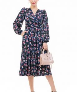 Jolie Moi Libby Blue Long Sleeve Midi Dress -Jolie Moi Sales unnamed file 13