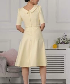 Jolie Moi Yellow Maayan Fold Neck Dress -Jolie Moi Sales unnamed file 130 scaled