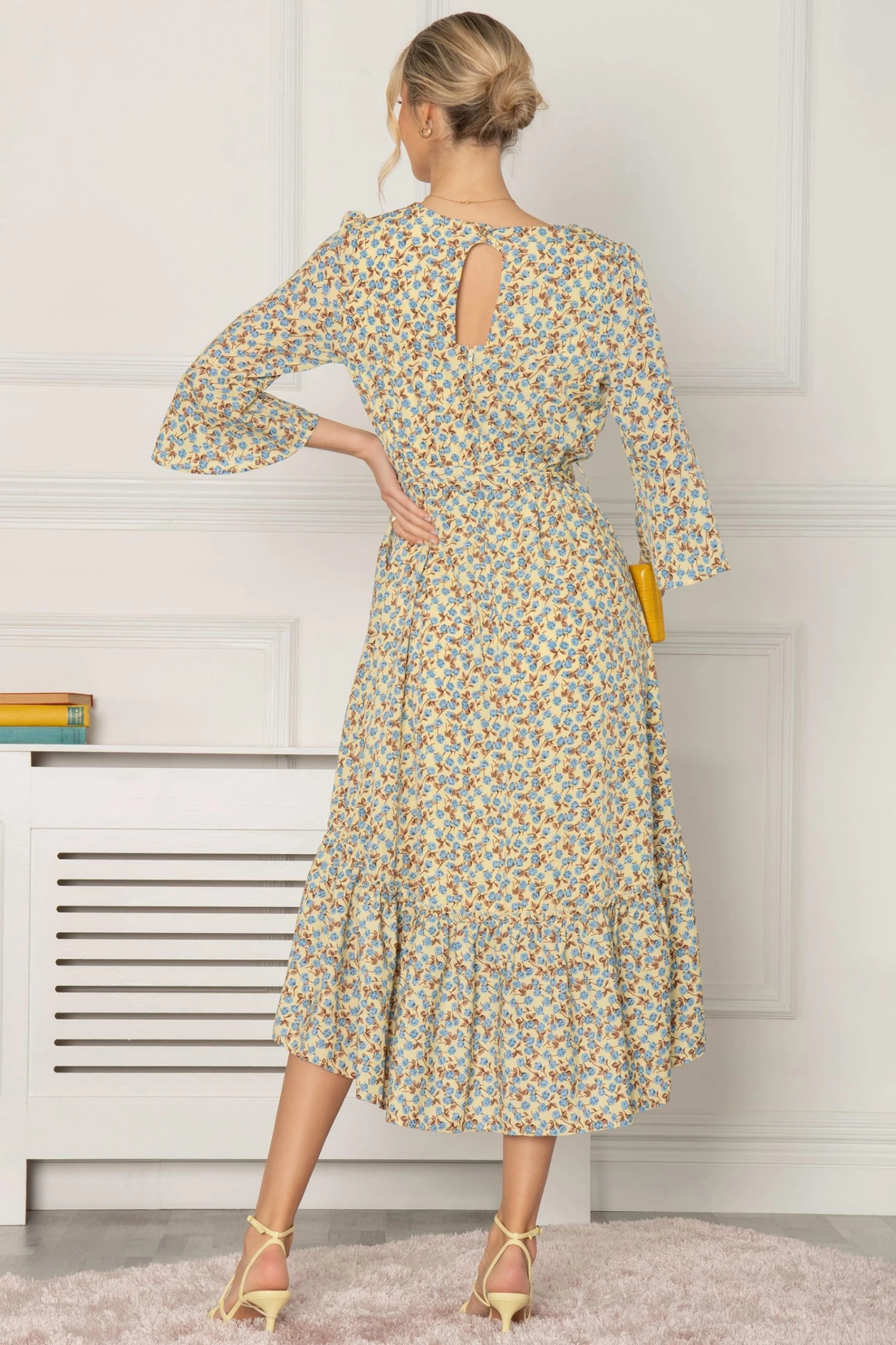 Jolie Moi Yellow Geelan Tiered Hem Maxi Dress 4 Jolie Moi Yellow Geelan Tiered Hem Maxi Dress - Image 2