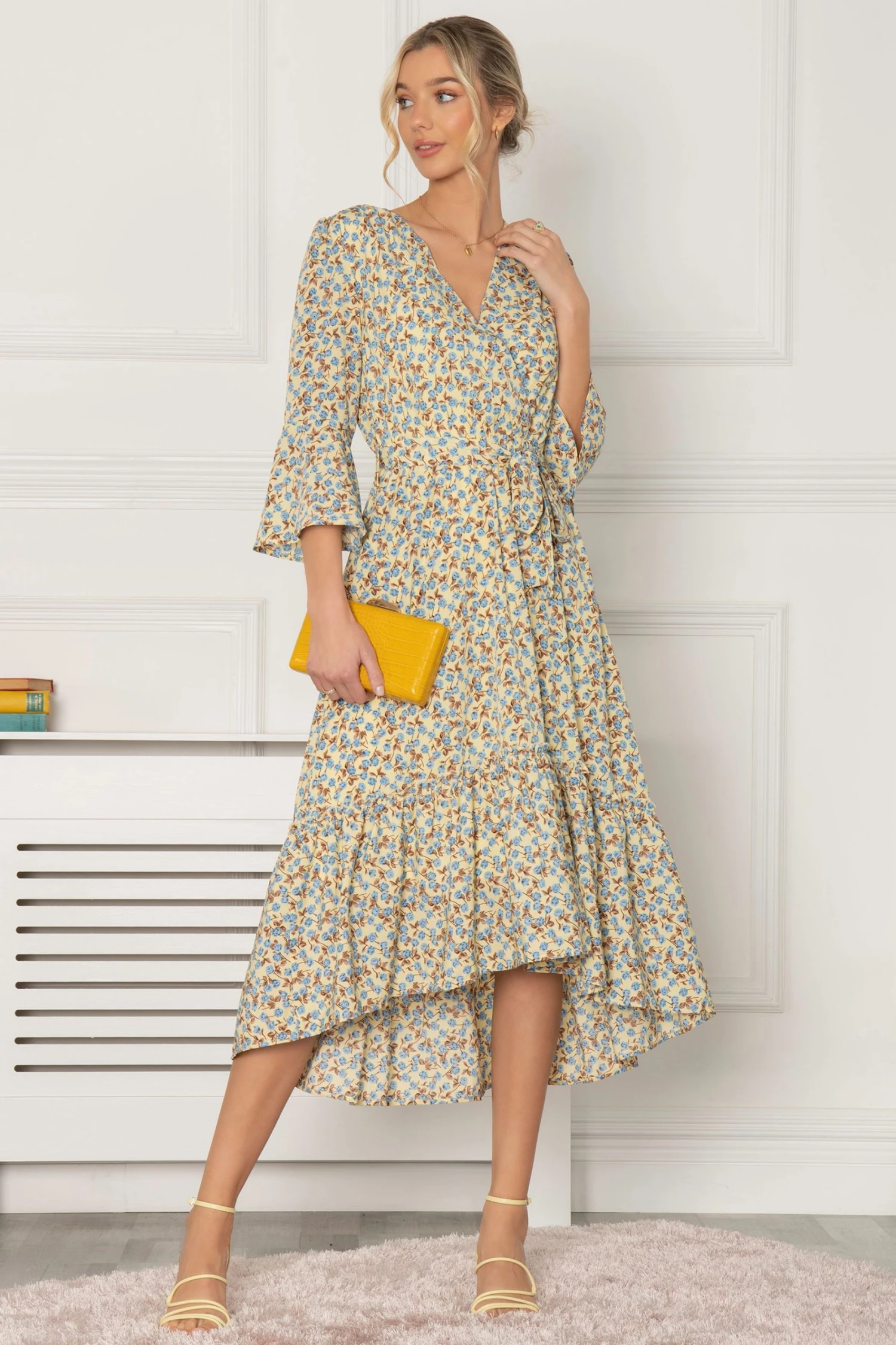 Jolie Moi Yellow Geelan Tiered Hem Maxi Dress 6 Jolie Moi Yellow Geelan Tiered Hem Maxi Dress - Image 4