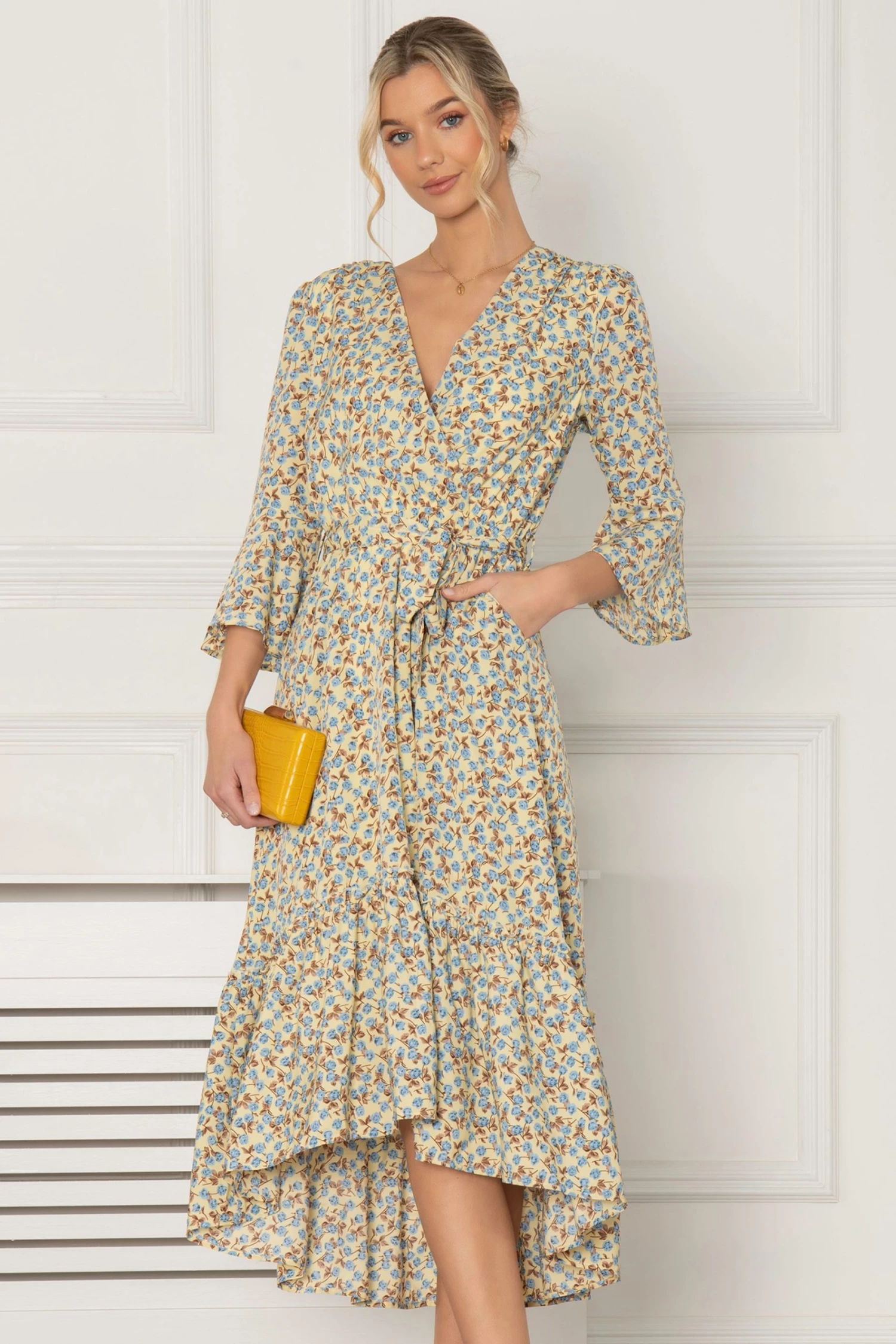 Jolie Moi Yellow Geelan Tiered Hem Maxi Dress 7 Jolie Moi Yellow Geelan Tiered Hem Maxi Dress - Image 5