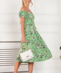 Jolie Moi Green Leslie Bow Front Midi Dress -Jolie Moi Sales unnamed file 1309 scaled