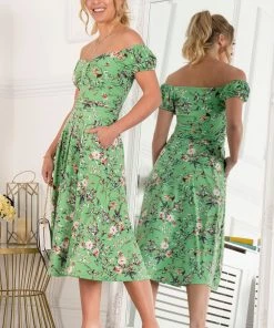 Jolie Moi Green Leslie Bow Front Midi Dress -Jolie Moi Sales unnamed file 1310 scaled