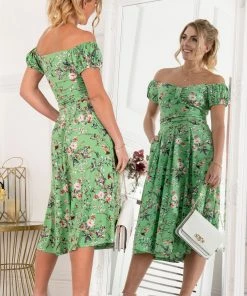 Jolie Moi Green Leslie Bow Front Midi Dress -Jolie Moi Sales unnamed file 1311 scaled