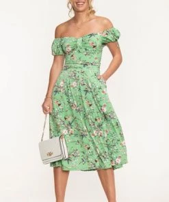 Jolie Moi Green Leslie Bow Front Midi Dress -Jolie Moi Sales unnamed file 1312