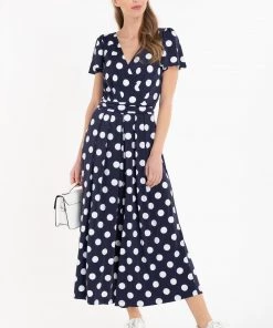 Jolie Moi Blue Devorah Culotte Jumpsuit