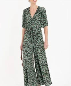 Jolie Moi Green Bianca Floral Print Jumpsuit