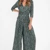 Jolie Moi Green Animal Print Wrap Front Jumpsuit -Jolie Moi Sales unnamed file 1368