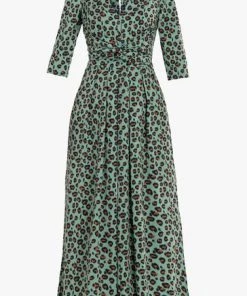 Jolie Moi Green Animal Print Wrap Front Jumpsuit -Jolie Moi Sales unnamed file 1373