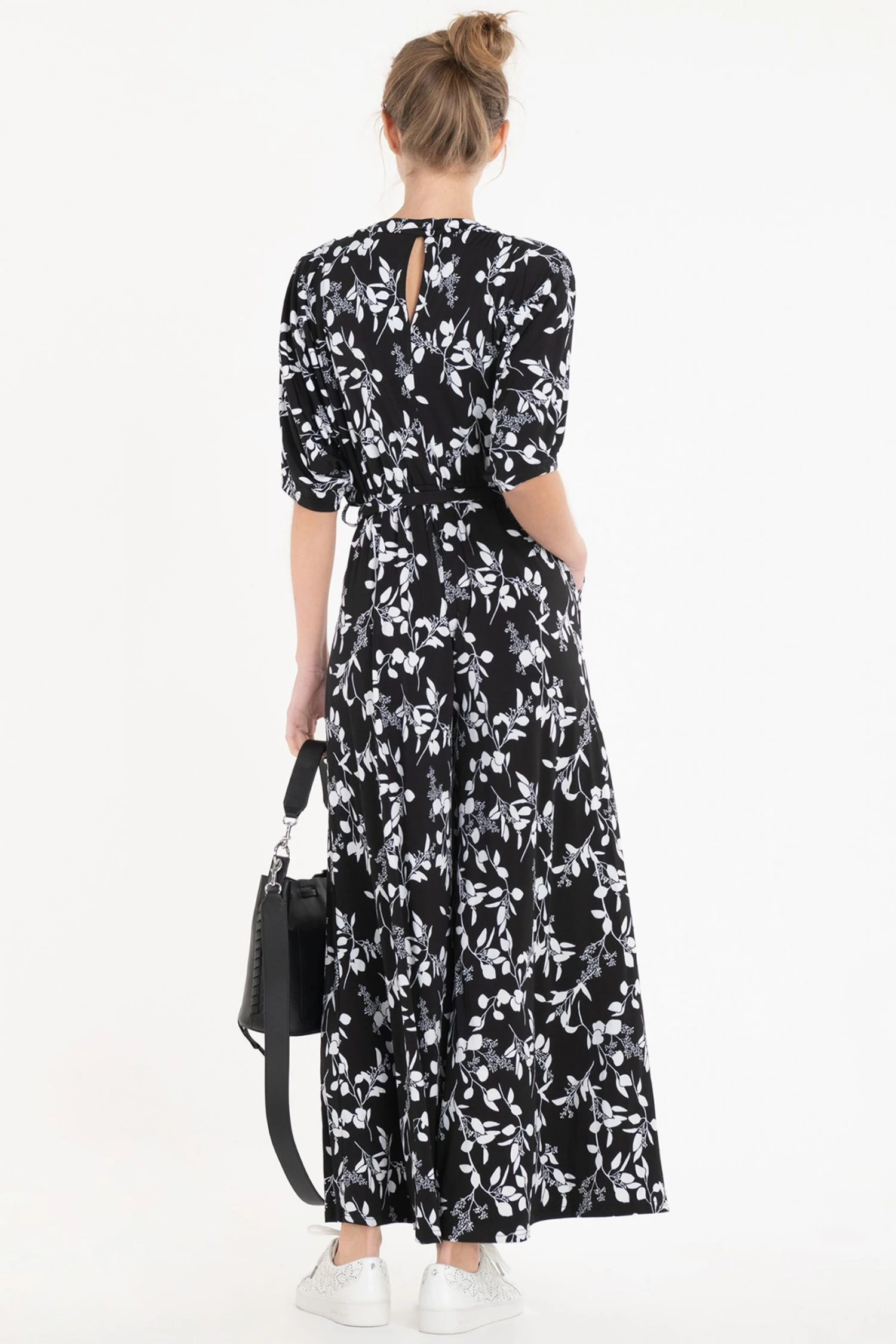 Jolie Moi Bianca Floral Print Black Jumpsuit 4 Jolie Moi Bianca Floral Print Black Jumpsuit - Image 2
